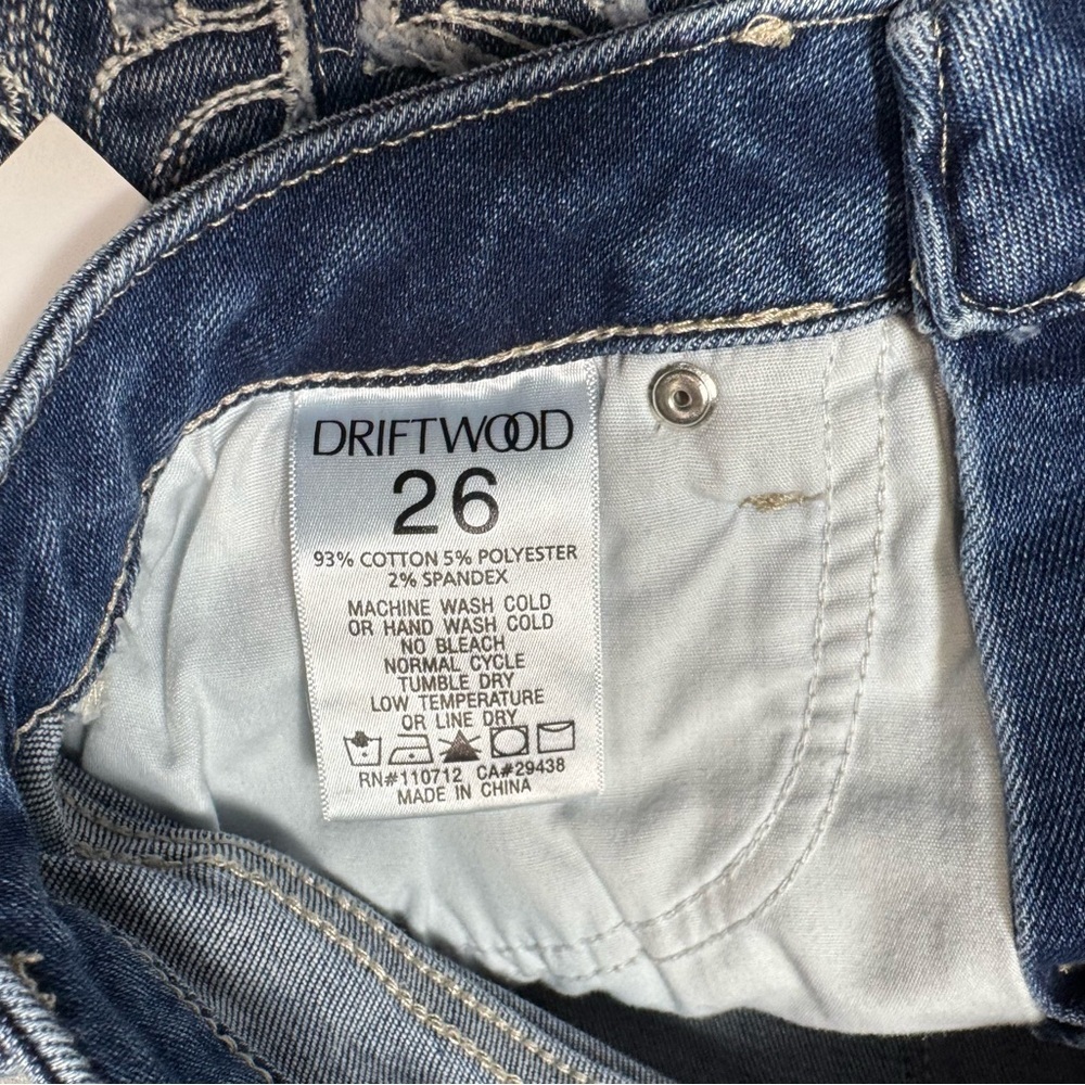 NWT New $148 Driftwood Embroidered Denim Mini Skirt Size 26 - Picture 7 of 8
